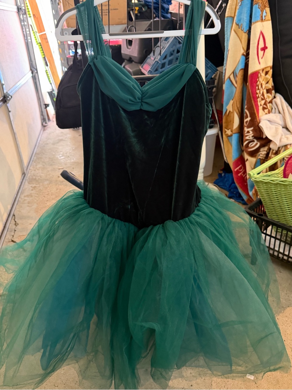 Weissman Emerald Green Velvet & Tulle Dance Costume